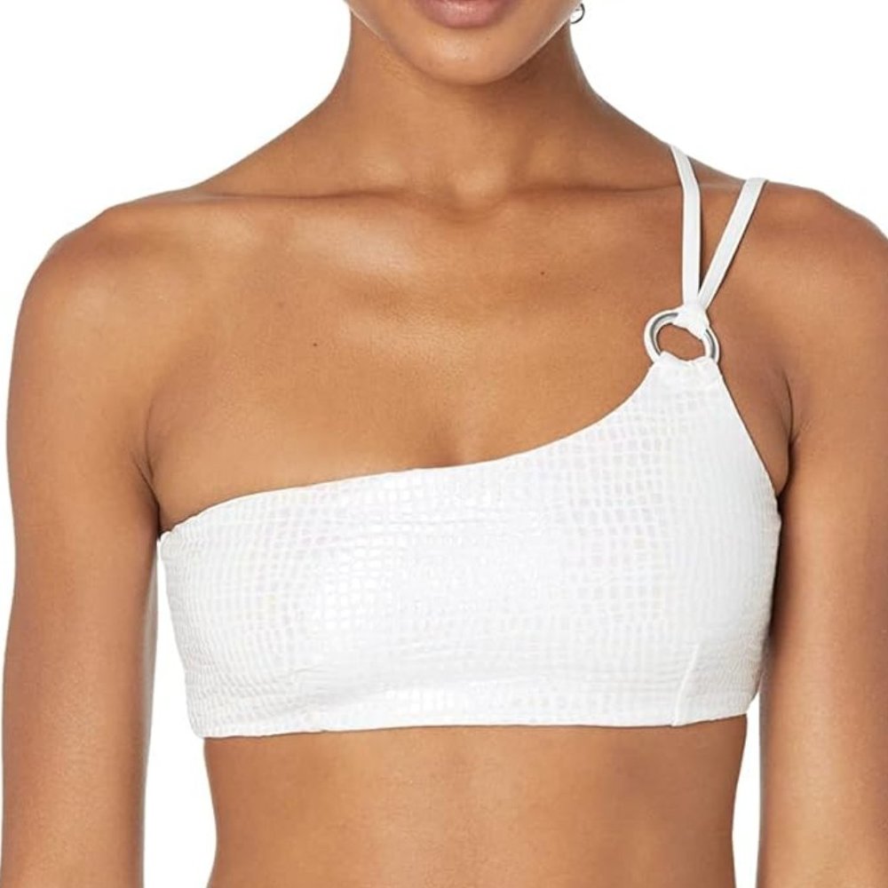 l*space Indiana Bikini‎ Top Gloss Gator Opalescent White XL